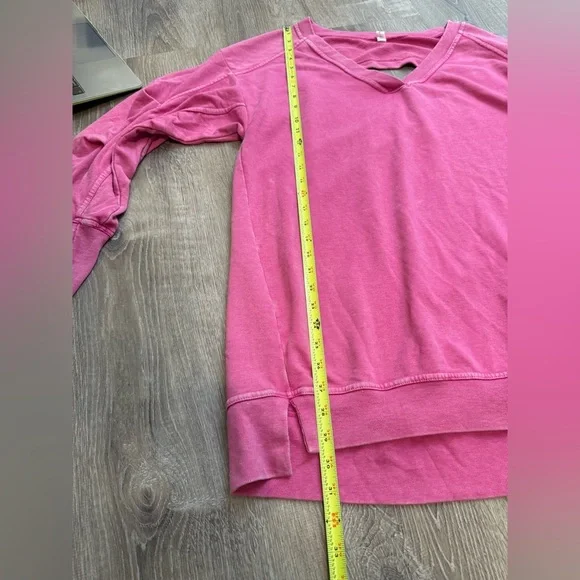 Anthropologie Daily Practice Long Sleeve Batwing Sweatshirt Dress Pink Medium - Picture 8 of 10